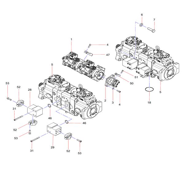 Pump chamber piping sany sy1350c1c3kh tracked hydraulic excavator spare parts