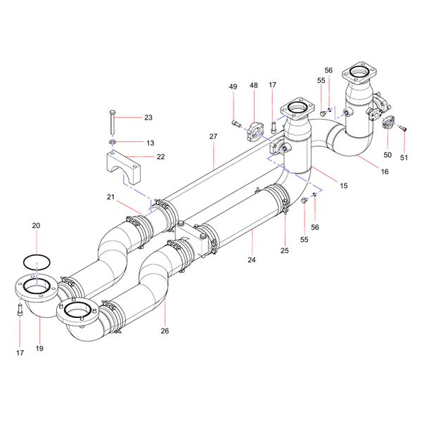 Pump chamber piping Sany SY1350C1C3KH Tracked hydraulic excavator spare parts