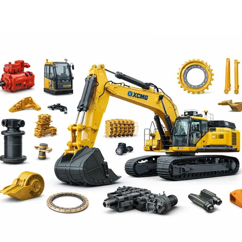 High quality xcmg excavator parts mining spare parts full range components white background
