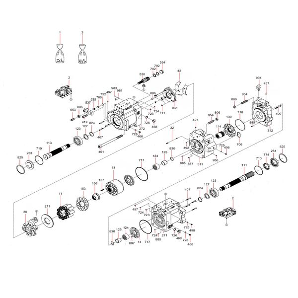 150106010111A Double plunger pump unit Sany SY1350C1C3KH Tracked hydraulic excavator spare parts
