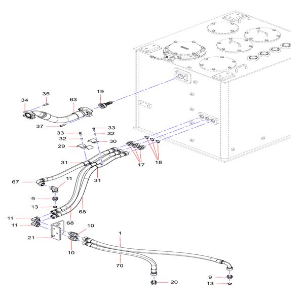 Return oil pipeline Sany SY1350C1C3KH Tracked hydraulic excavator spare parts