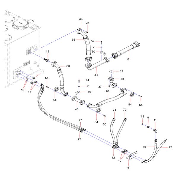 Return oil pipeline Sany SY1350C1C3KH Tracked hydraulic excavator spare parts