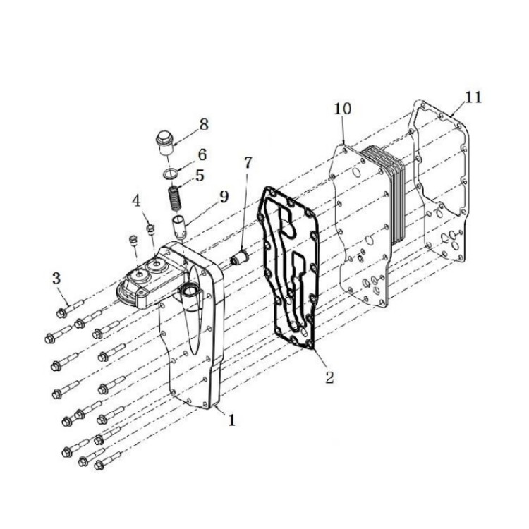 3955034 xcmg gr2605 motor grader oil filter seat