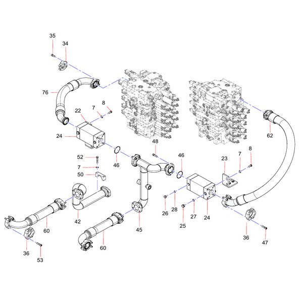 Return oil pipeline Sany SY1350C1C3KH Tracked hydraulic excavator spare parts