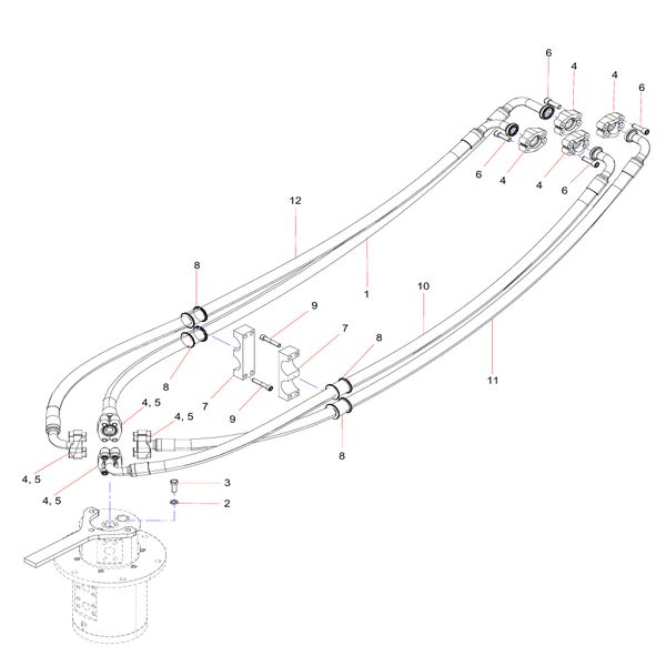 Traveling pipeline Sany SY1350C1C3KH Tracked hydraulic excavator spare parts