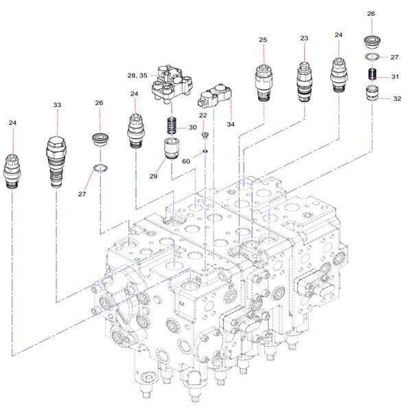 150602080013A022 Main relief valve Sany SY1350C1C3KH Tracked hydraulic excavator spare parts