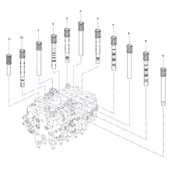 150602080013A015 Valve stem assembly Sany SY1350C1C3KH Tracked hydraulic excavator spare parts