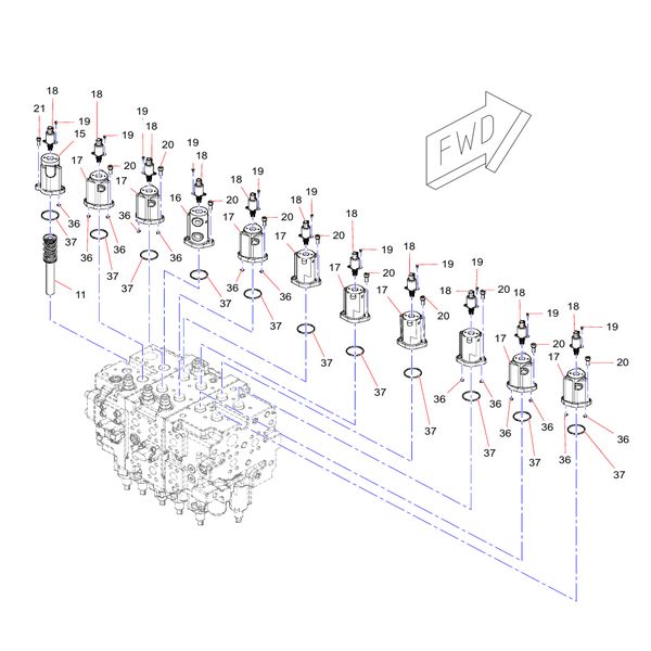 150602080013A004 Multi-way valve cover assembly Sany SY1350C1C3KH Tracked hydraulic excavator spare parts