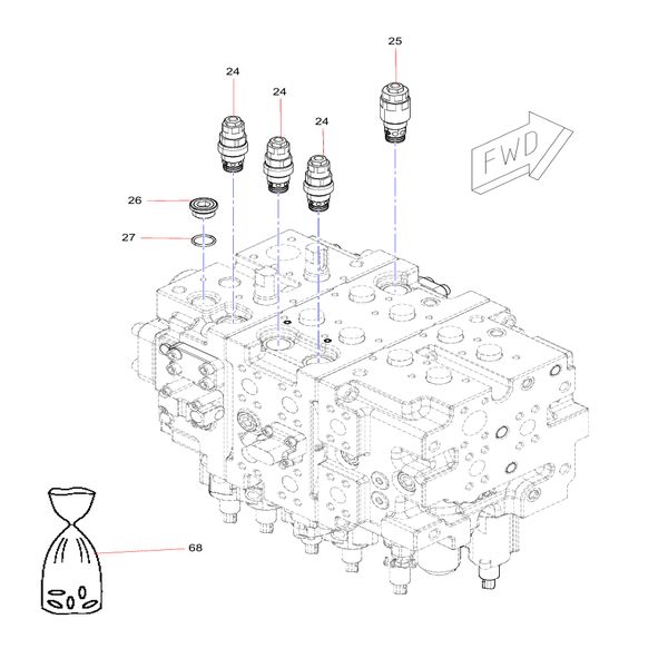 60075542 plug sany sy1350c1c3kh tracked hydraulic excavator spare parts