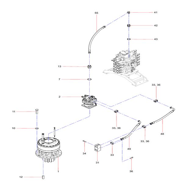 60205171 hose assembly sany sy1350c1c3kh tracked hydraulic excavator spare parts