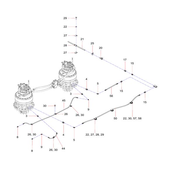a820205002483 pt1/4 m14 transition connector sany sy1350c1c3kh tracked hydraulic excavator spare parts