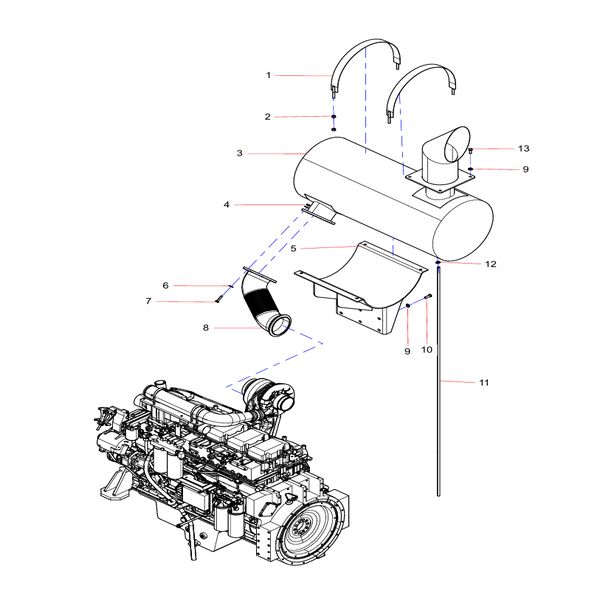 14013458 Muffler clamp Sany SY1350C1C3KH Tracked hydraulic excavator spare parts