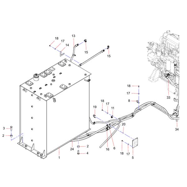 SSY004928189 Fuel Tank Assembly Sany SY1350C1C3KH Tracked hydraulic excavator spare parts