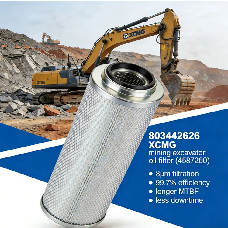 803442626 xcmg mining excavator earthmoving machine parts 4587260 oil filter cost reduction performance banner