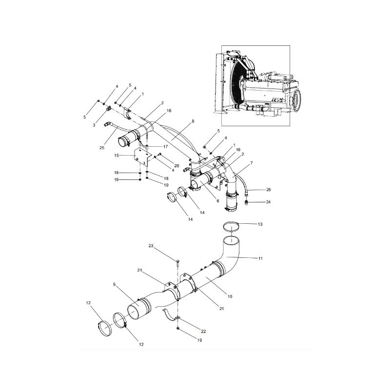 330106477 Cooling pipe assembly XCMG XDE130 Electric driving dump truck spare parts