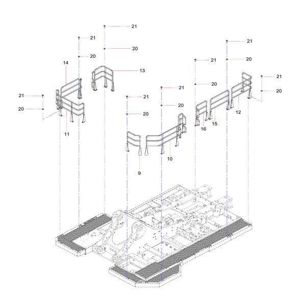 SSY004958110 Guardrail Sany SY1350C1C3KH Tracked hydraulic excavator spare parts