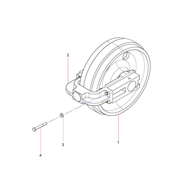 131902020057A002 Guide wheel assembly Sany SY1350C1C3KH Tracked hydraulic excavator spare parts