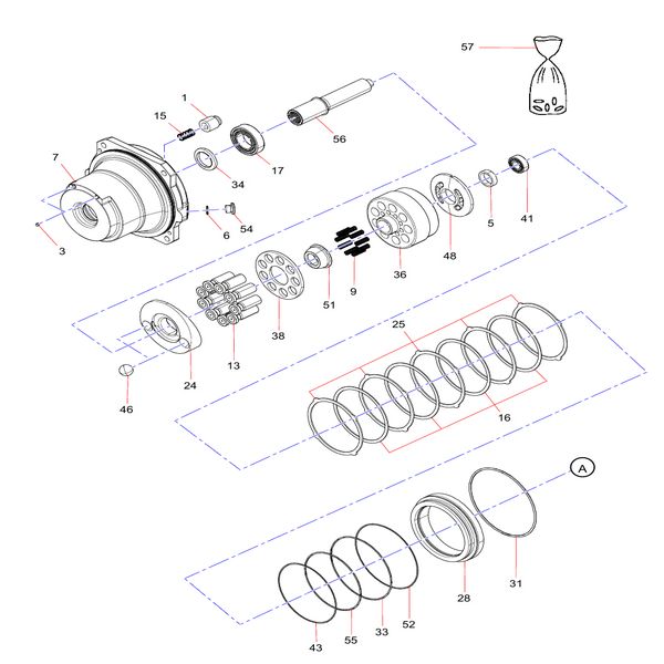 60348683 Piston Sany SY1350C1C3KH Tracked hydraulic excavator spare parts