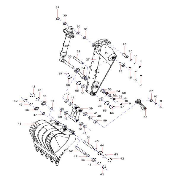 SSY004870711 Bucket Arm Sub-assembly Sany SY1350C1C3KH Tracked hydraulic excavator spare parts