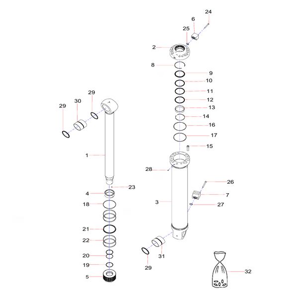 150901020081B001 Piston Rod Sany SY1350C1C3KH Tracked hydraulic excavator spare parts