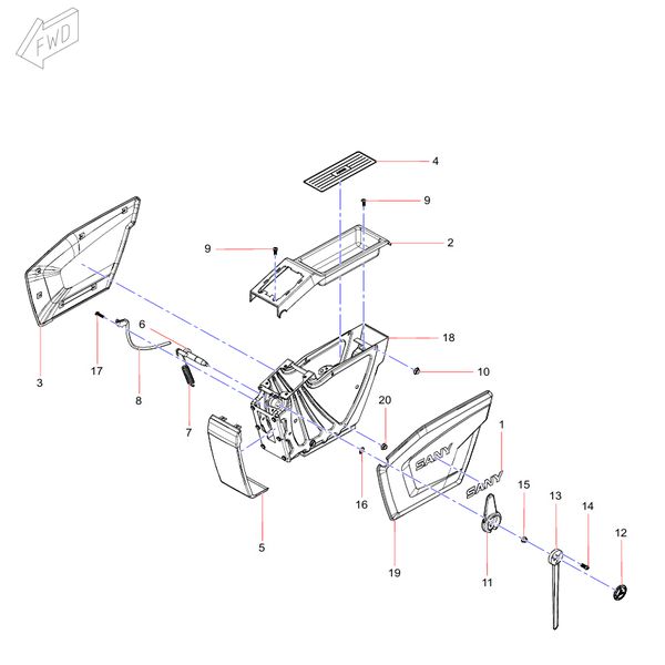 130904000043B001 Upper left box Sany SY1350C1C3KH Tracked hydraulic excavator spare parts