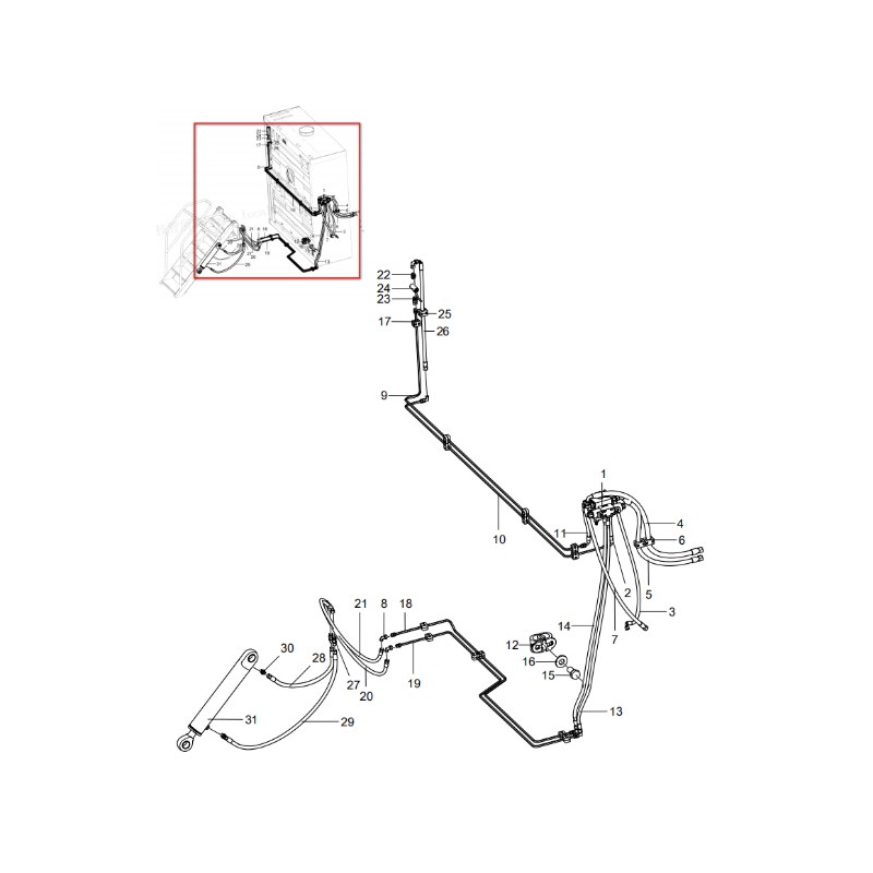 330104353 Water Tank Hood Piping XCMG XDE130 Electric driving dump truck spare parts
