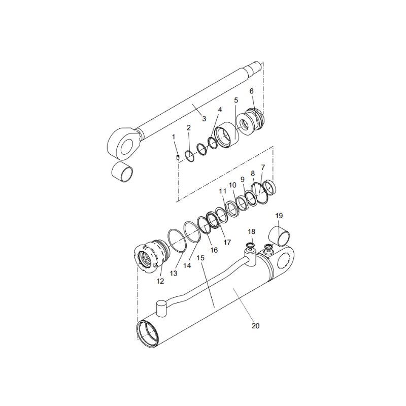 330104362 Ladder Oil Cylinder XCMG XDE130 Electric driving dump truck spare parts