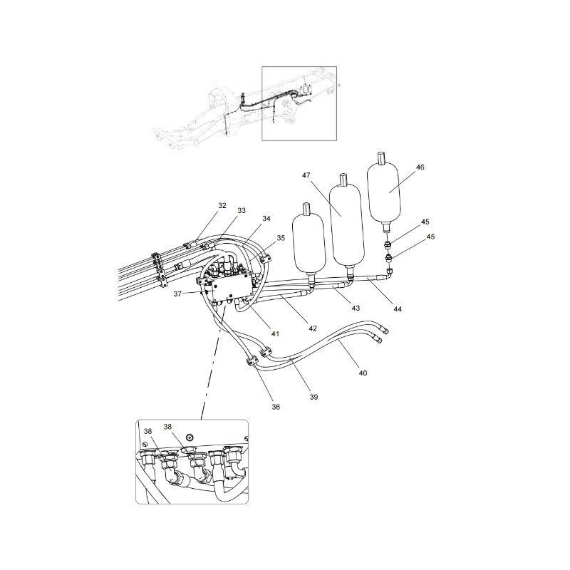 330104597 Frame Brake Piping XCMG XDE130 Electric driving dump truck spare parts