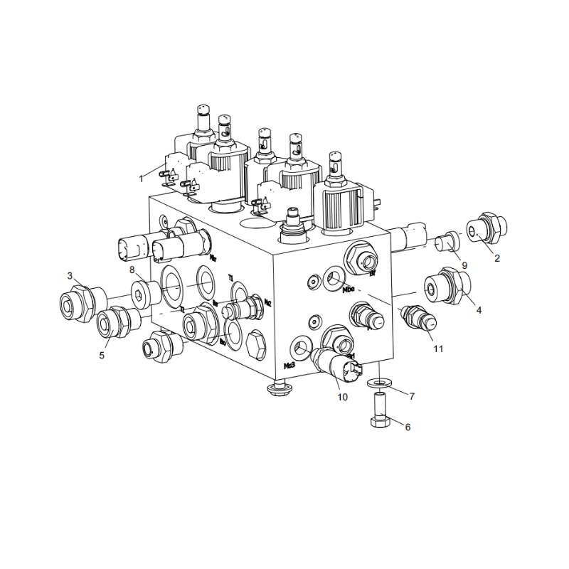 330100979 Braking Valve Group Component XCMG XDE130 Electric driving dump truck spare parts