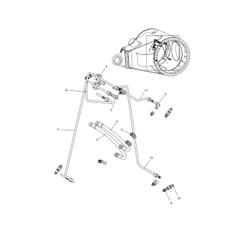 330104595 Rear-Axle Brake Piping XCMG XDE130 Electric driving dump truck spare parts