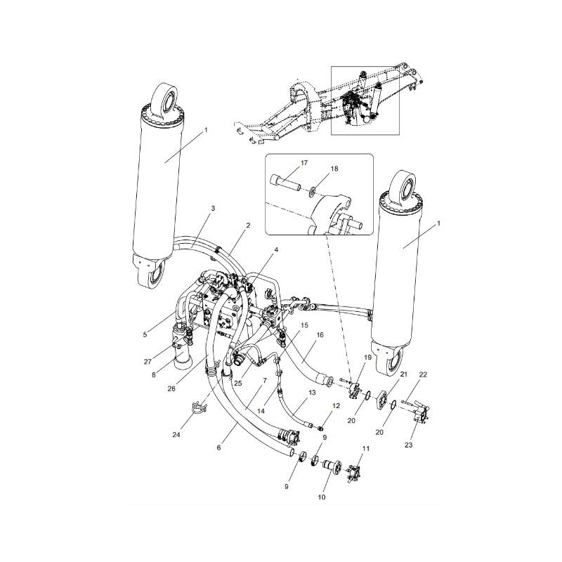 330106370 Lifting System Piping XCMG XDE130 Electric driving dump truck spare parts