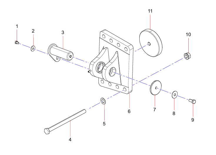 ODT008126554 Brace piece axial pin Sany SAT40C Articulated Dump Truck spare parts