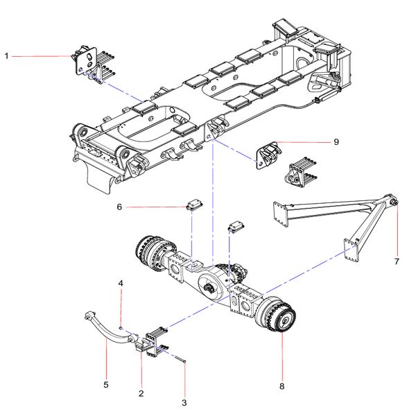 ODT007970697 Left Shock Absorber Bracket and Installation Sany SAT40C Articulated Dump Truck spare parts
