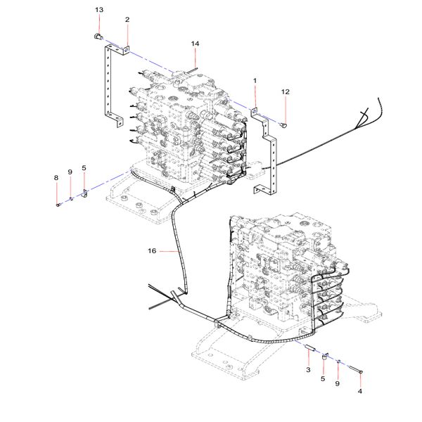 SSY007432531 Main Valve Harness Bracket Sany SY1350C1C3KH Tracked hydraulic excavator spare parts