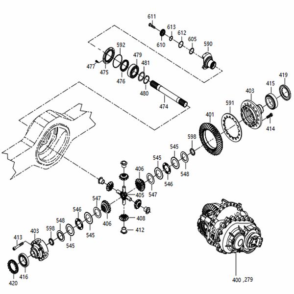 131401020703B048 Differential Case Assembly Sany SAT40C Articulated Dump Truck spare parts