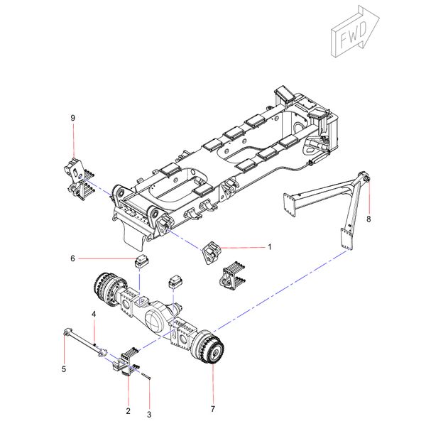 ODT007966134 Right Shock Absorber Bracket and Installation Sany SAT40C Articulated Dump Truck spare parts
