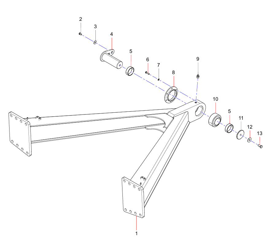 ODT007972568 Rear Axle A Frame Welding Component Sany SAT40C Articulated Dump Truck spare parts