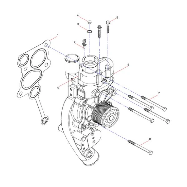160102130021a017 water pump assembly group sany sat40c dump truck parts