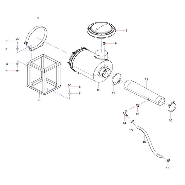 odt009152144 air filter installation assembly sany sat40c articulated dump truck spare parts