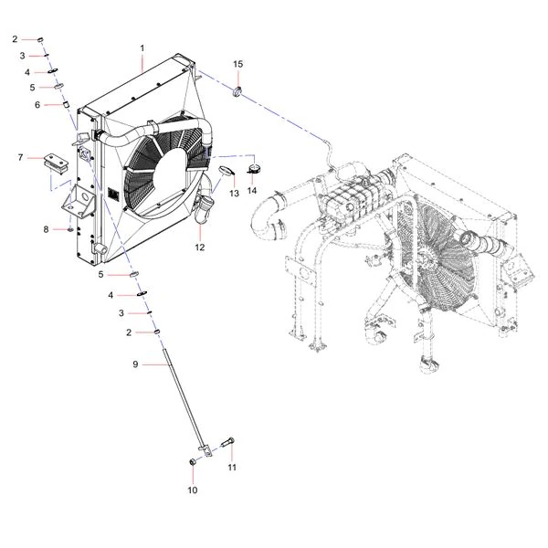 odt009189068 radiator installation assembly sany sat40c articulated dump truck spare parts