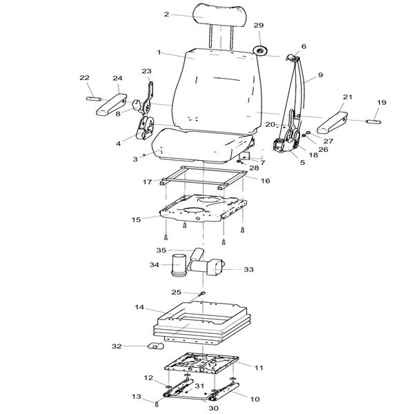 802154807 copilot's seat assembly xcmg xde130 dump truck parts