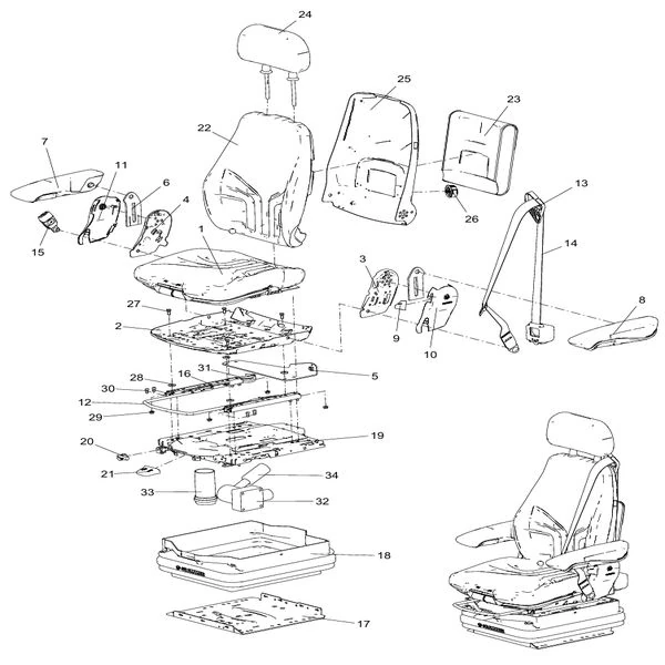 802154505 driver's seat assembly xcmg xde130 dump truck parts