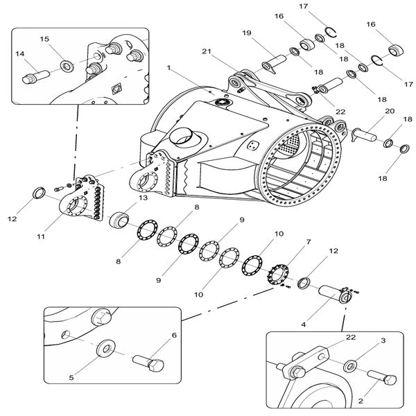 330105611 rear axle housing assembly xcmg xde130 dump truck parts