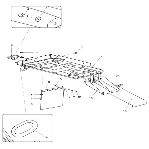 330107012 right deck assembly xcmg xde130 dump truck parts