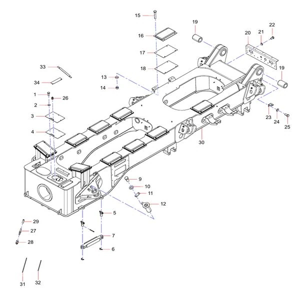 odt009810296 rear frame assembly sany sat40c articulated dump truck spare parts