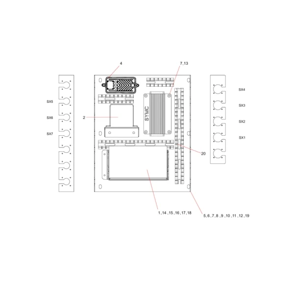 odt005935722 electrical system control board layout sany sat40c dump truck parts