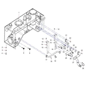 odt009207650 hydraulic tank mounting assembly sany sat40c dump truck parts