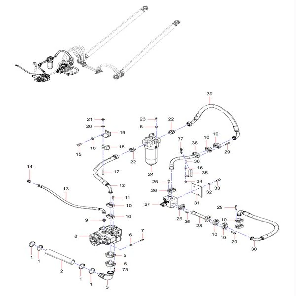 odt009286253 hydraulic hoisting system sany sat40c dump truck parts