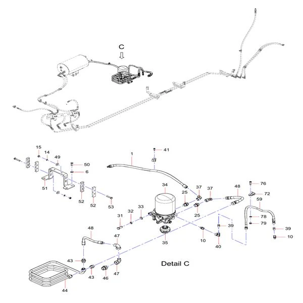 odt009340137 air operated system assembly sany sat40c articulated dump truck spare parts