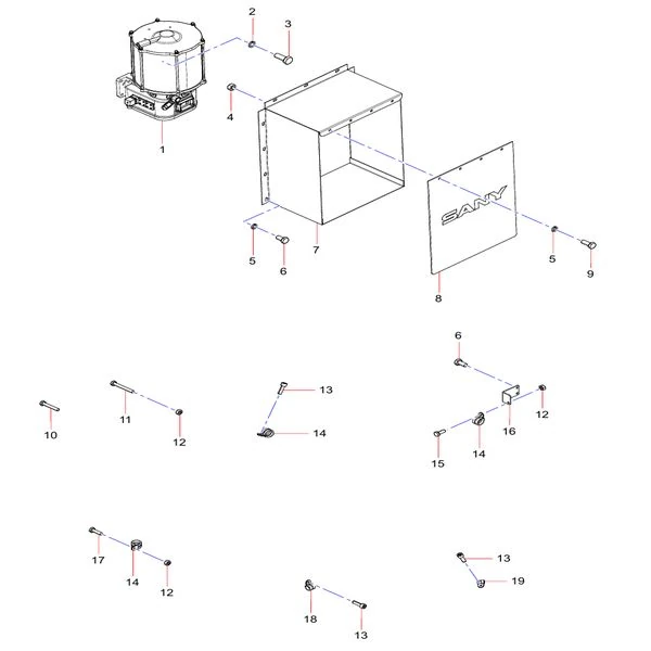 odt009290538 centralized lubricating system assembly sany sat40c dump truck parts
